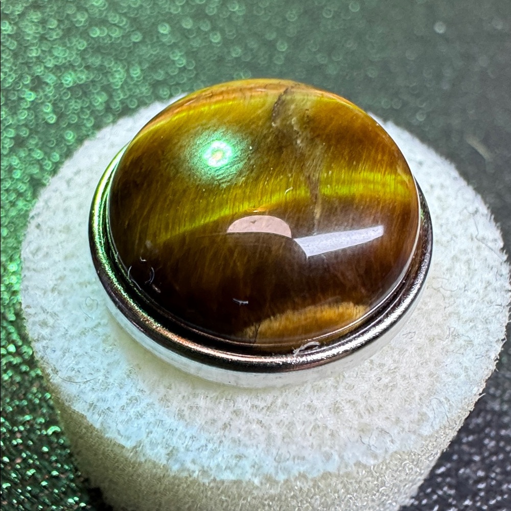 NUGZ USA 20mm Faux Tiger Eye Stone #1 - Picture 2 of 4